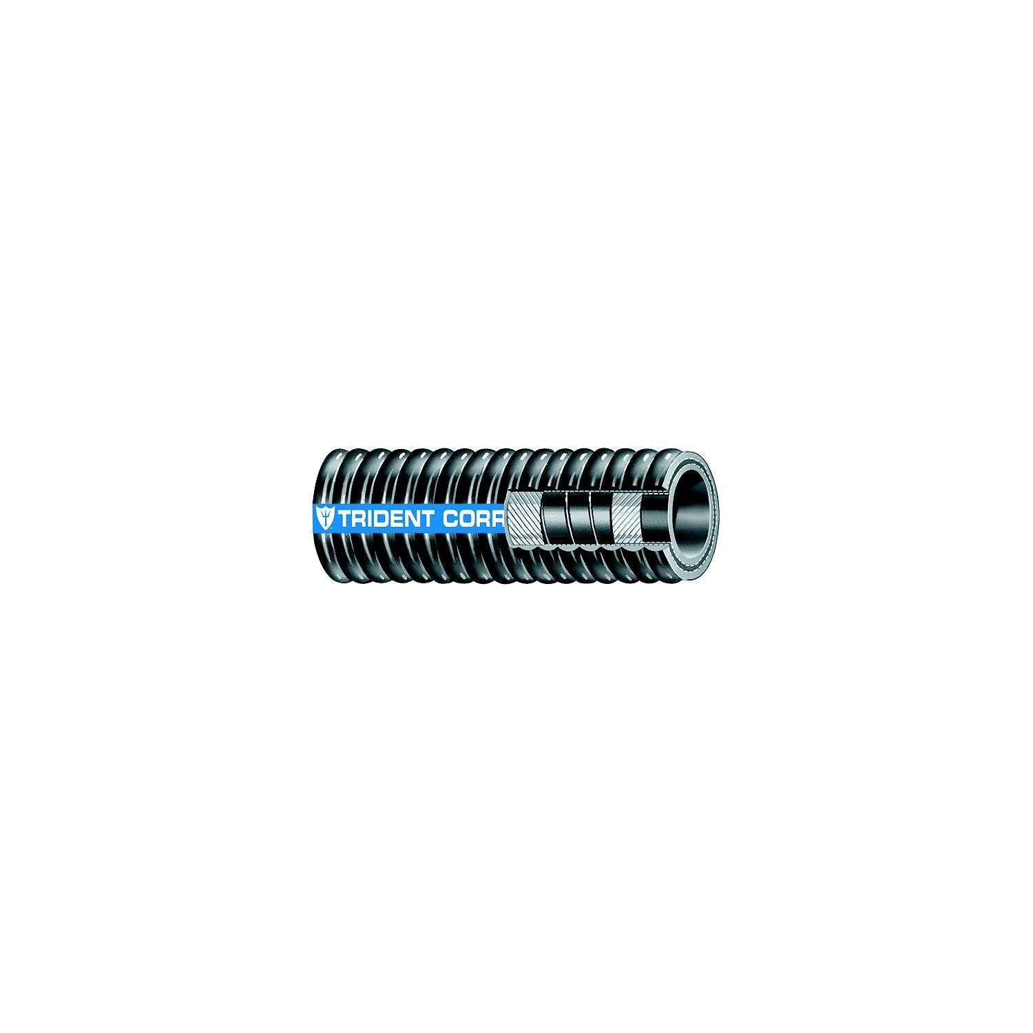 Trident Marine 252-1784 Trident Flex Corrugated Hardwall Exhaust Hose, 1-7/8" x 12.5'