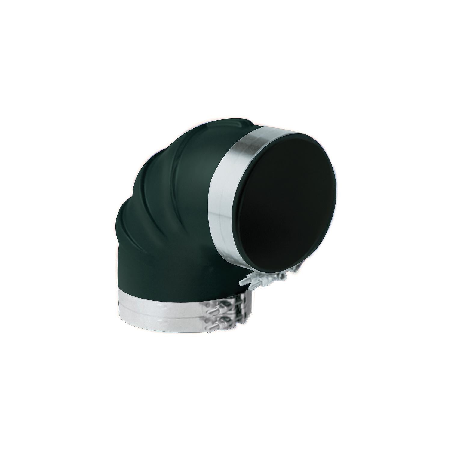 Trident Marine 290V6000-S/S Trident Blue Silicone "VHT" 90 Degree Elbow w/T-Bolt, Clamps, 6"