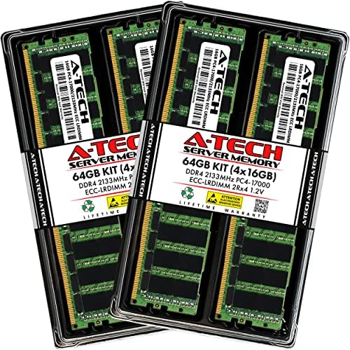 A-Tech 64GB Kit (2x32GB DDR4 2400MHz PC4-19200 ECC LRDIMM 4Rx4 Quad Rank 1.2V Load Reduced DIMM 288-Pin Server RAM Memory Upgrade Modules (A-Tech Enterprise Series