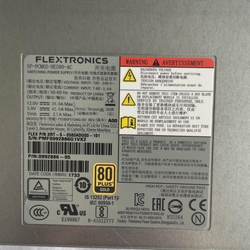 PSU for Flextronics M6720 D1212 D1224 DS6200 DS2200 DS4200 584W Power Supply SP-PCM02-HE580-AC 0992886-05 01DC150 01DC149|B0BYXXLB8X
