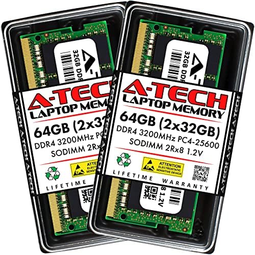 A-Tech 32GB RAM for QNAP TVS-h874 NAS | DDR4 3200MHz PC4-25600 SODIMM 2Rx8 1.2V 260-Pin Non-ECC SO-DIMM Memory Upgrade|B0CF44DK9T