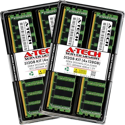 A-Tech 64GB Kit (2x32GB DDR4 2400MHz PC4-19200 ECC LRDIMM 4Rx4 Quad Rank 1.2V Load Reduced DIMM 288-Pin Server RAM Memory Upgrade Modules (A-Tech Enterprise Series