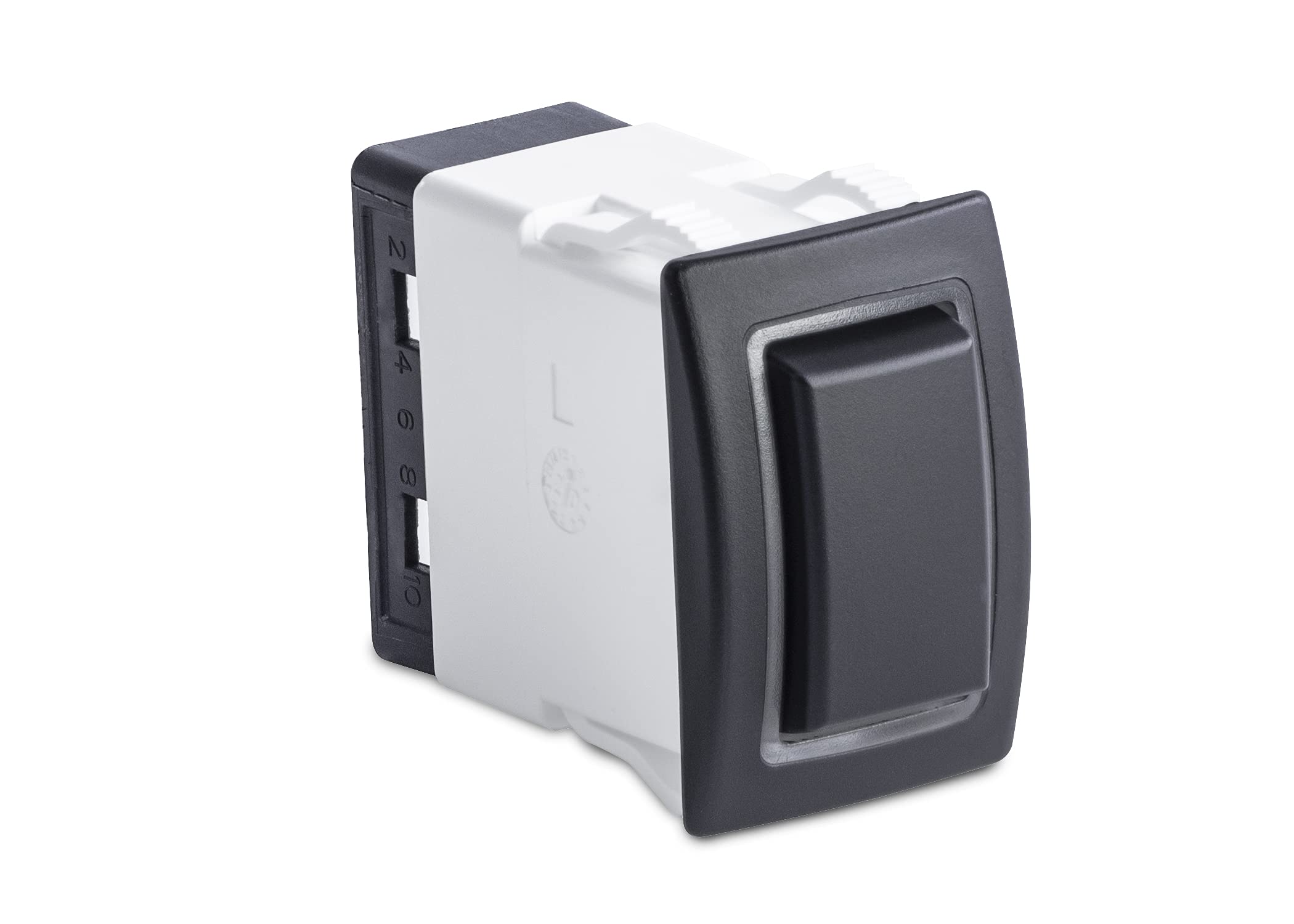 Sierra RK40680B Rocker Switch w/Halo LED Light, (ON) OFF (ON), DPDT, Blue