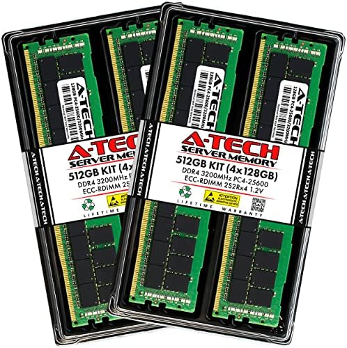 A-Tech 64GB Kit (2x32GB DDR4 2666MHz PC4-21300 ECC RDIMM 2Rx4 Dual Rank 1.2V ECC Registered DIMM 288-Pin Server & Workstation RAM Memory Upgrade Modules (A-Tech Enterprise Series