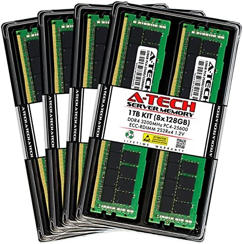 A-Tech 64GB Kit (2x32GB DDR4 3200MHz PC4-25600 ECC RDIMM 2Rx4 Dual Rank 1.2V ECC Registered DIMM 288-Pin Server & Workstation RAM Memory Upgrade Modules (A-Tech Enterprise Series