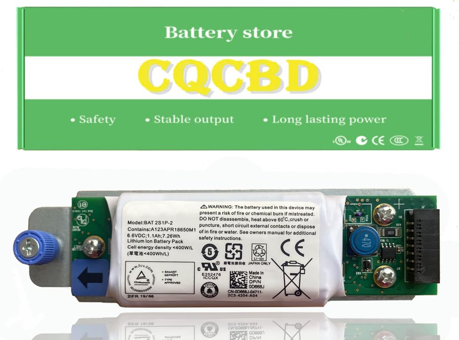 2S1P-2 Battery for Dell Raid Controller PowerVault MD3200i MD3220i MD3220i 0D668J Series [6.6V 7.26Wh]