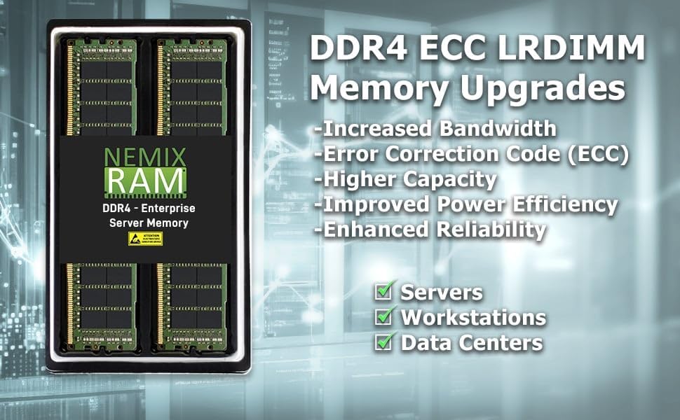 NEMIX RAM 32GB (1X32GB) DDR4 2133MHZ PC4-17000 4Rx4 1.2V 288-PIN ECC LRDIMM Compatible with Supermicro MEM-DR432L-HL01-LR21 Load Reduced Server Memory|B07FTQBCNN