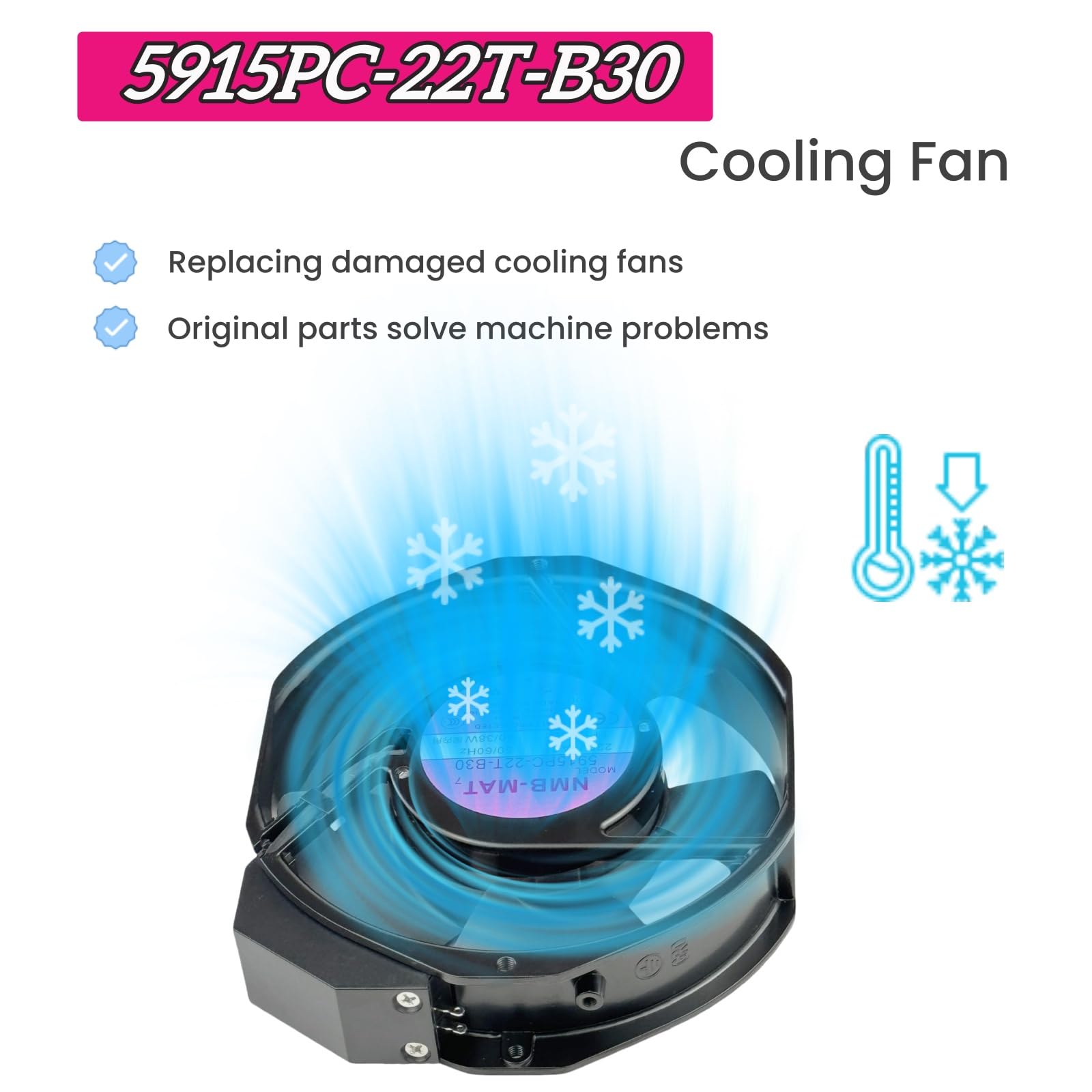 for 5915PC-22T-B30 220V Cooling Fan, 40W/38W 50/60Hz 172X150X38mm Inverter Cooling Fan Enclosure Power Fan 5915PC-22T-B30 - aloinfousa.com