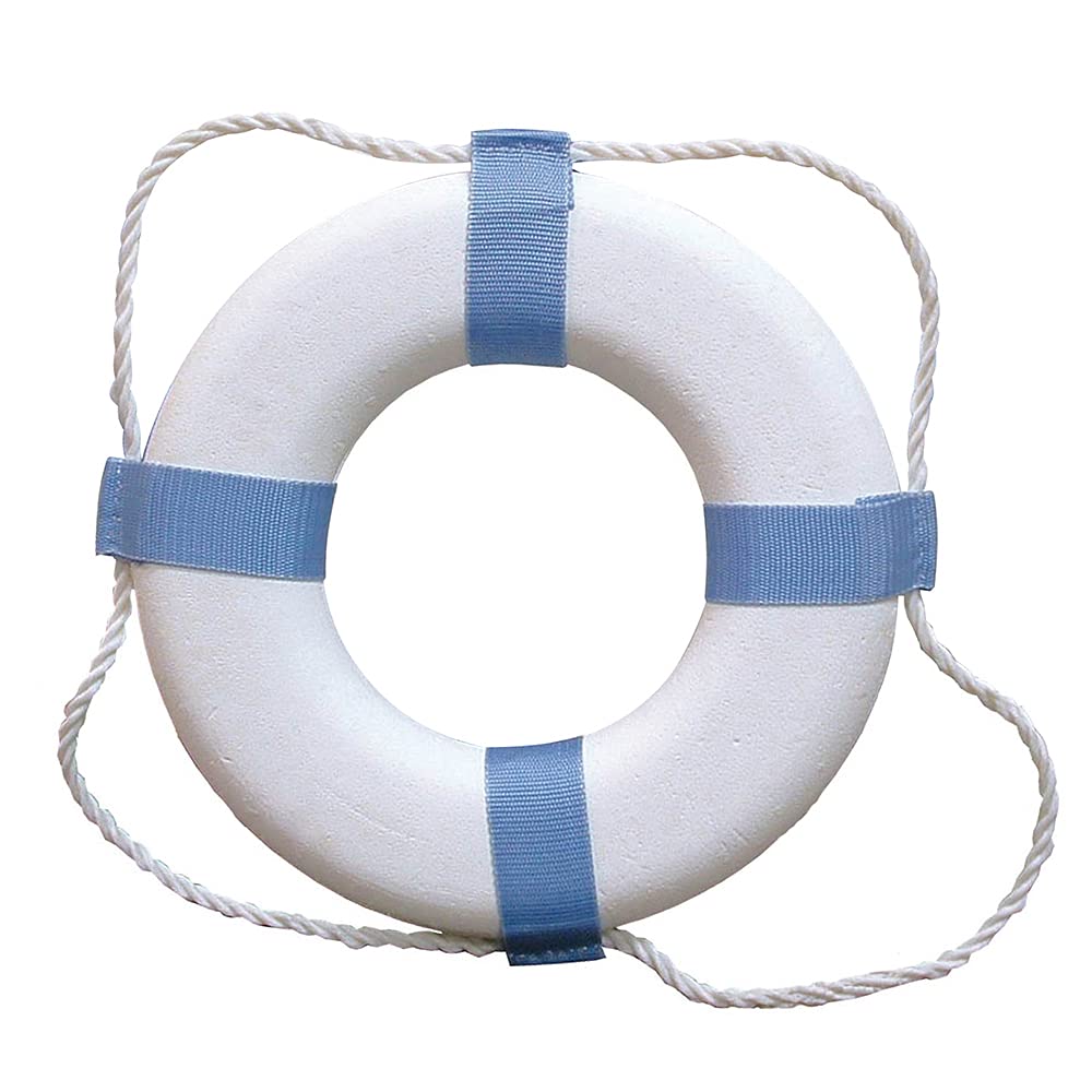 Taylor Made Products 371 Taylor 17" Decorative Ring Buoy, White/Blue (Not a Life Saving Device)