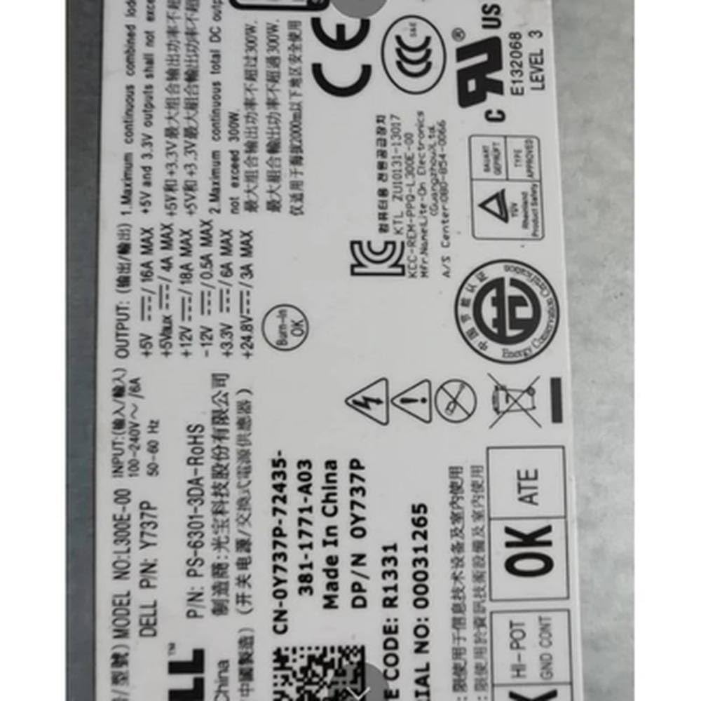 XE Power Supply D300ED-00 L300E-00 PS-6301-3DA H197R Y737P 0Y737P 300W - aloinfousa.com