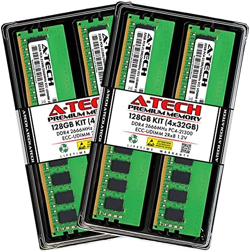 A-Tech Server 32GB Kit (2x16GB DDR4 2133MHz PC4-17000 ECC UDIMM 2Rx8 Dual Rank 1.2V ECC Unbuffered DIMM 288-Pin Server & Workstation RAM Memory Upgrade Modules (A-Tech Enterprise Series