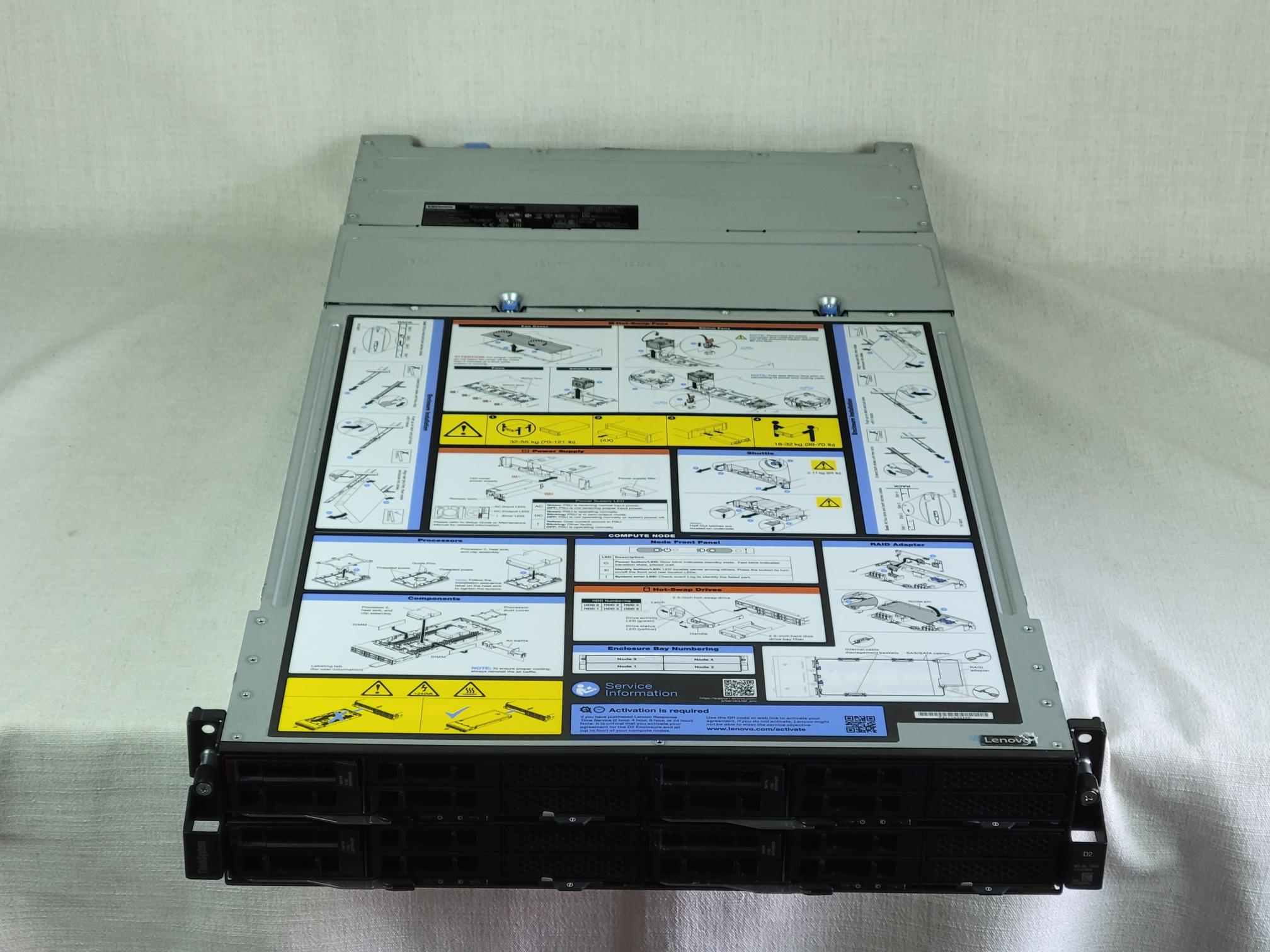 Lenovo 7X20CTO1WW ThinkSystem D2 Enclosure 4x SD530 Nodes 8 Port EIOM 10G SFP+
