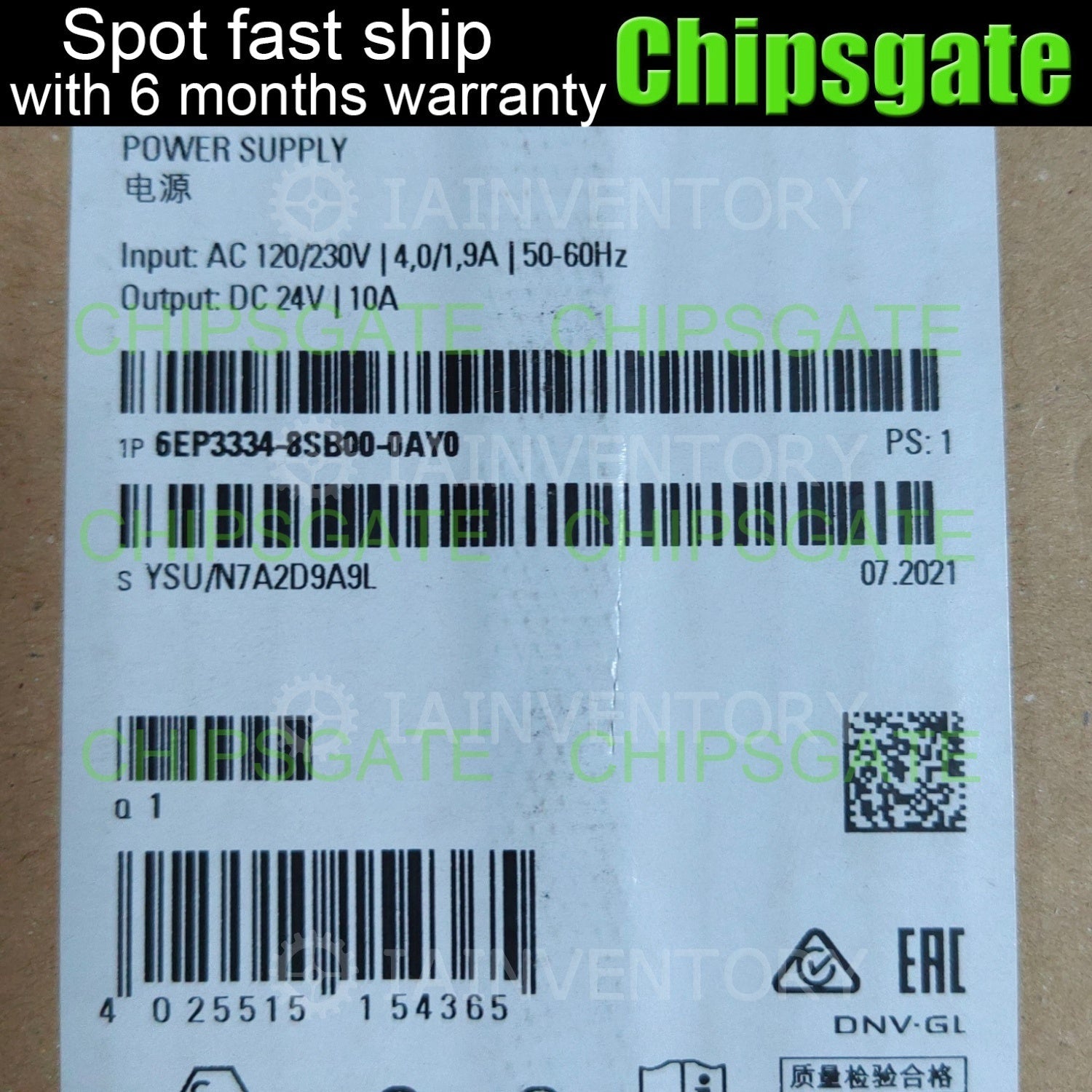 Siemens power supply 6EP3334-8SB00-0AY0 6EP3 334-8SB00-0AY0