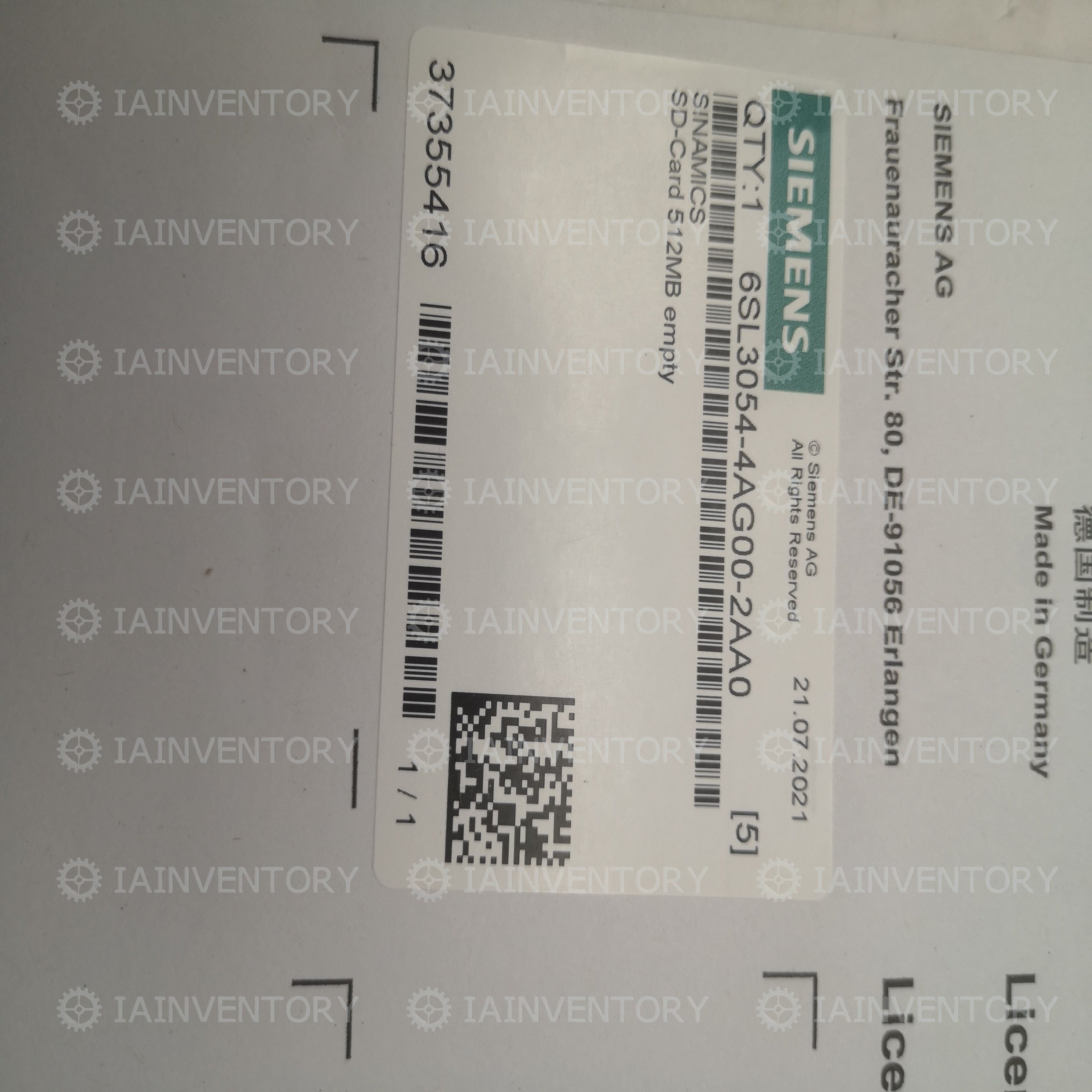 Siemens SINAMICS V20 6SL3054-4AG00-2AA0