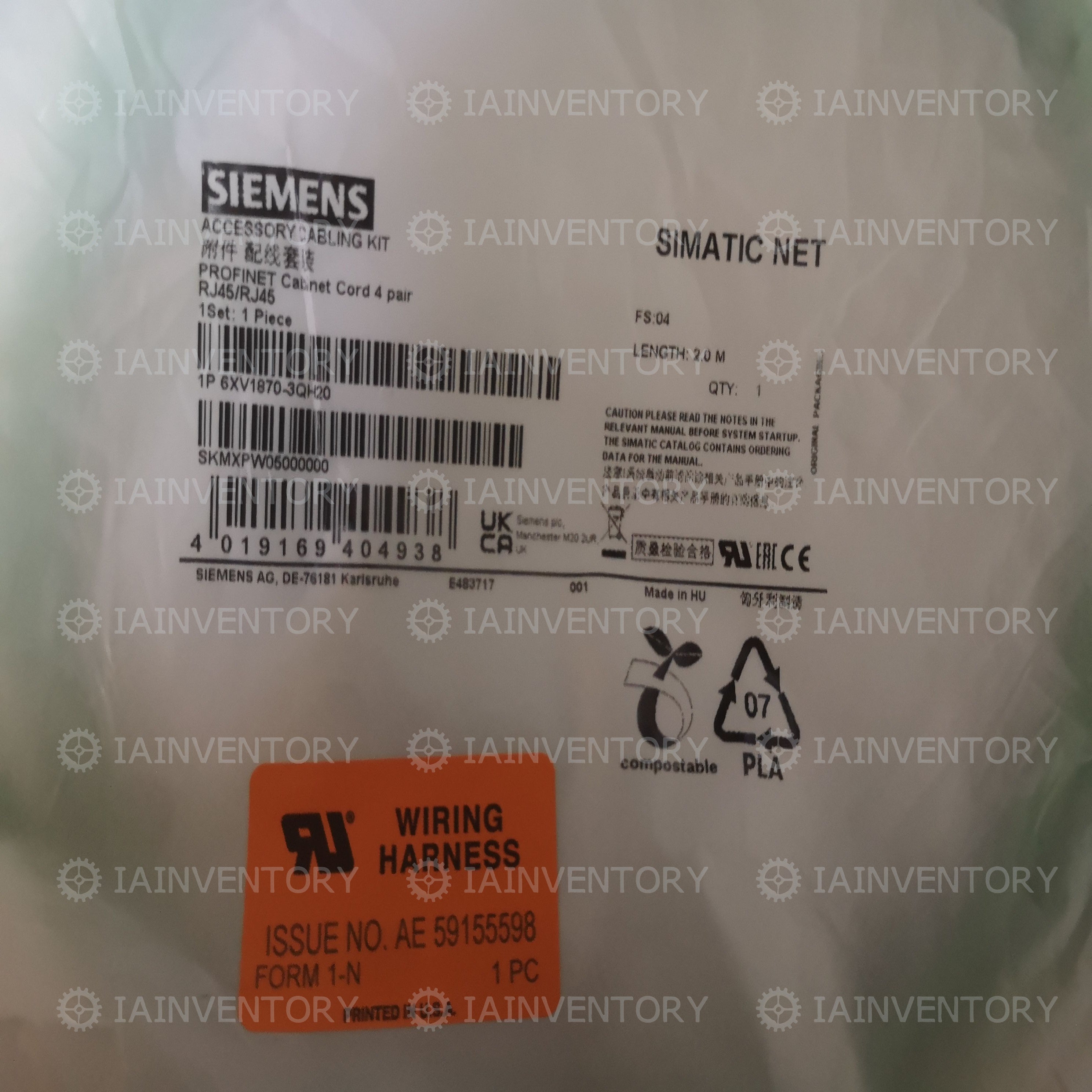 Siemens 6XV1870-3QH20 Cable 6XV1 870-3QH20
