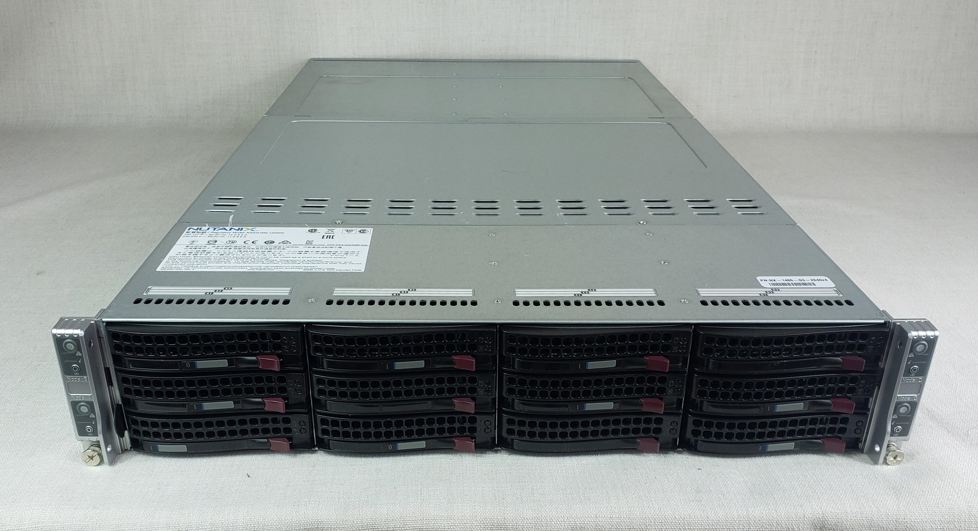 Nutanix NX-1265-G5-2640v4 2U 12x 3.5” Server - 4x X10DRT Nodes E5-2640v4 128GB