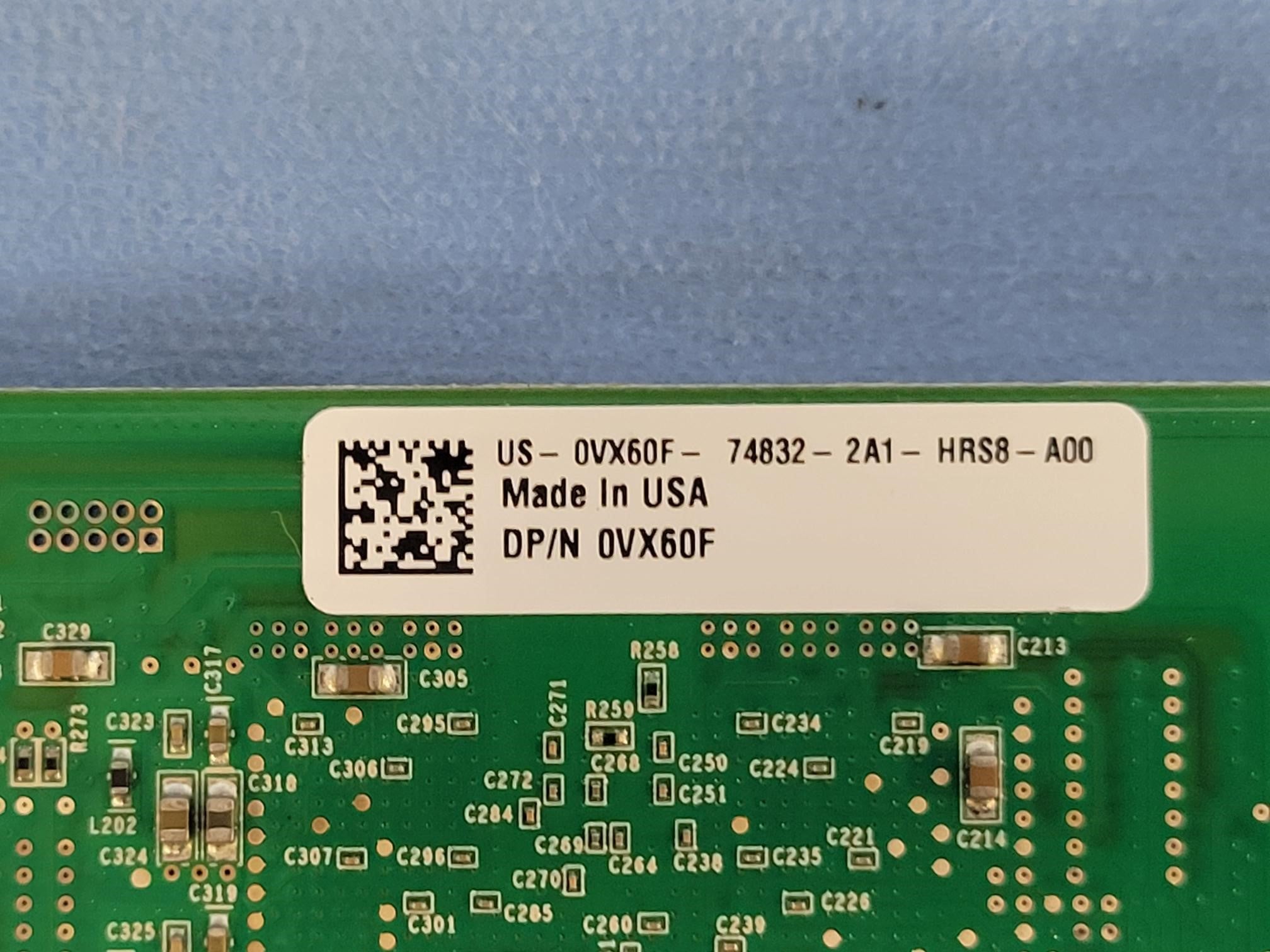 Dell QLogic QLE2562L-DEL Dual-Port 8Gb/s FC HBA VX60F - Low Profile Bracket