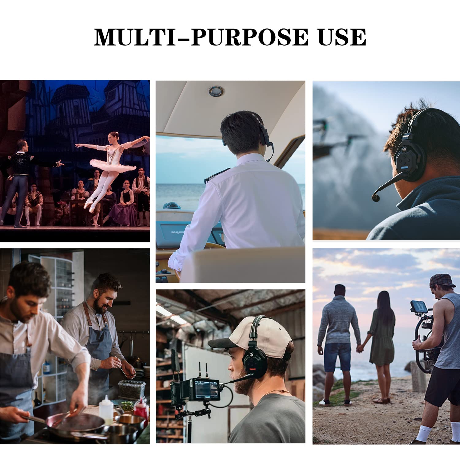 Hollyland Solidcom C1 Wireless Headset Intercom System 4-Person Full Duplex 1100ft Team Communication Group Talk Single-Ear Headset with 1 Master & 3 Remote Headsets - aloinfousa.com