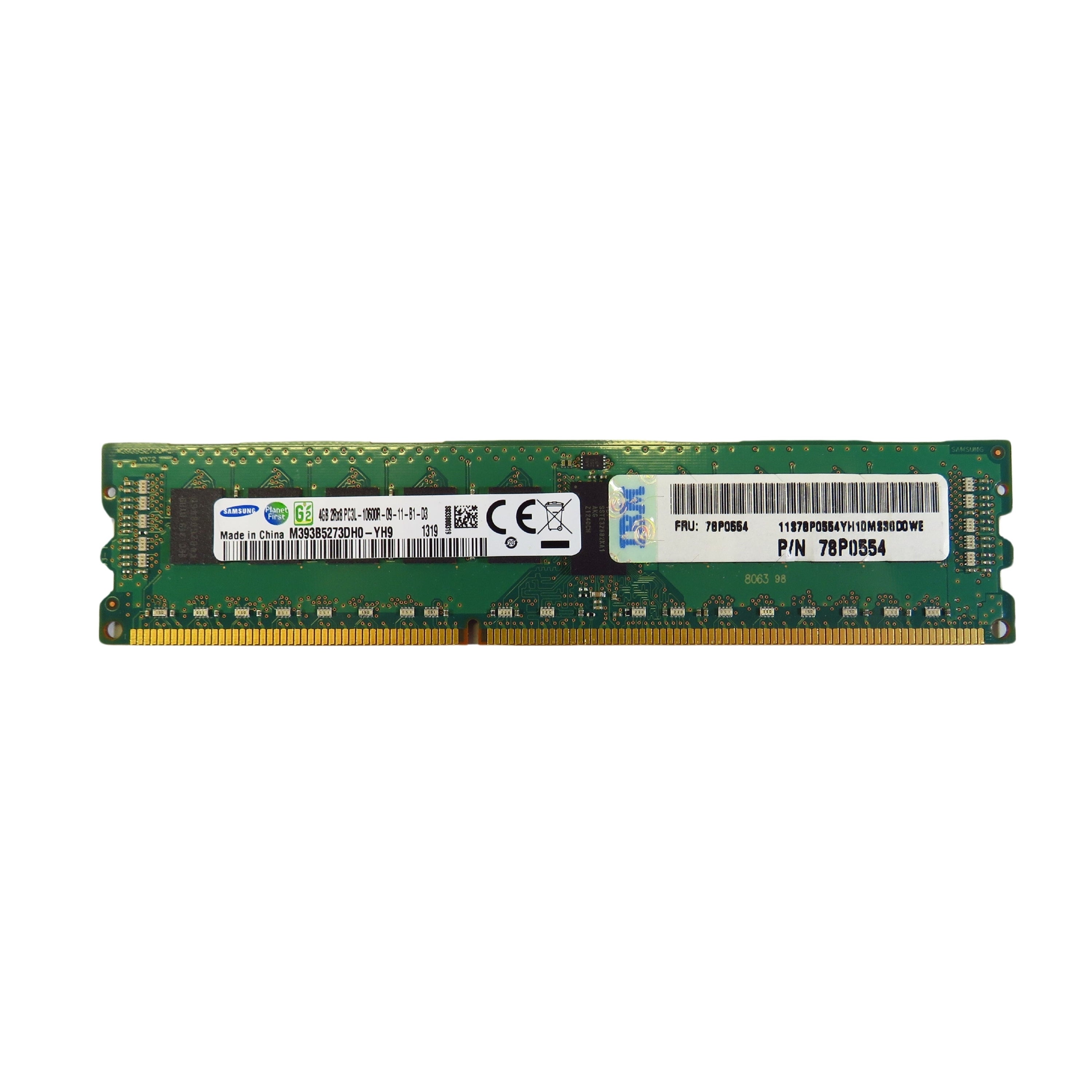 Samsung M393B5273DH0-YH9 4GB 2Rx8 PC3L-10600R 1333MHz DDR3 Server Memory (Refurbished)