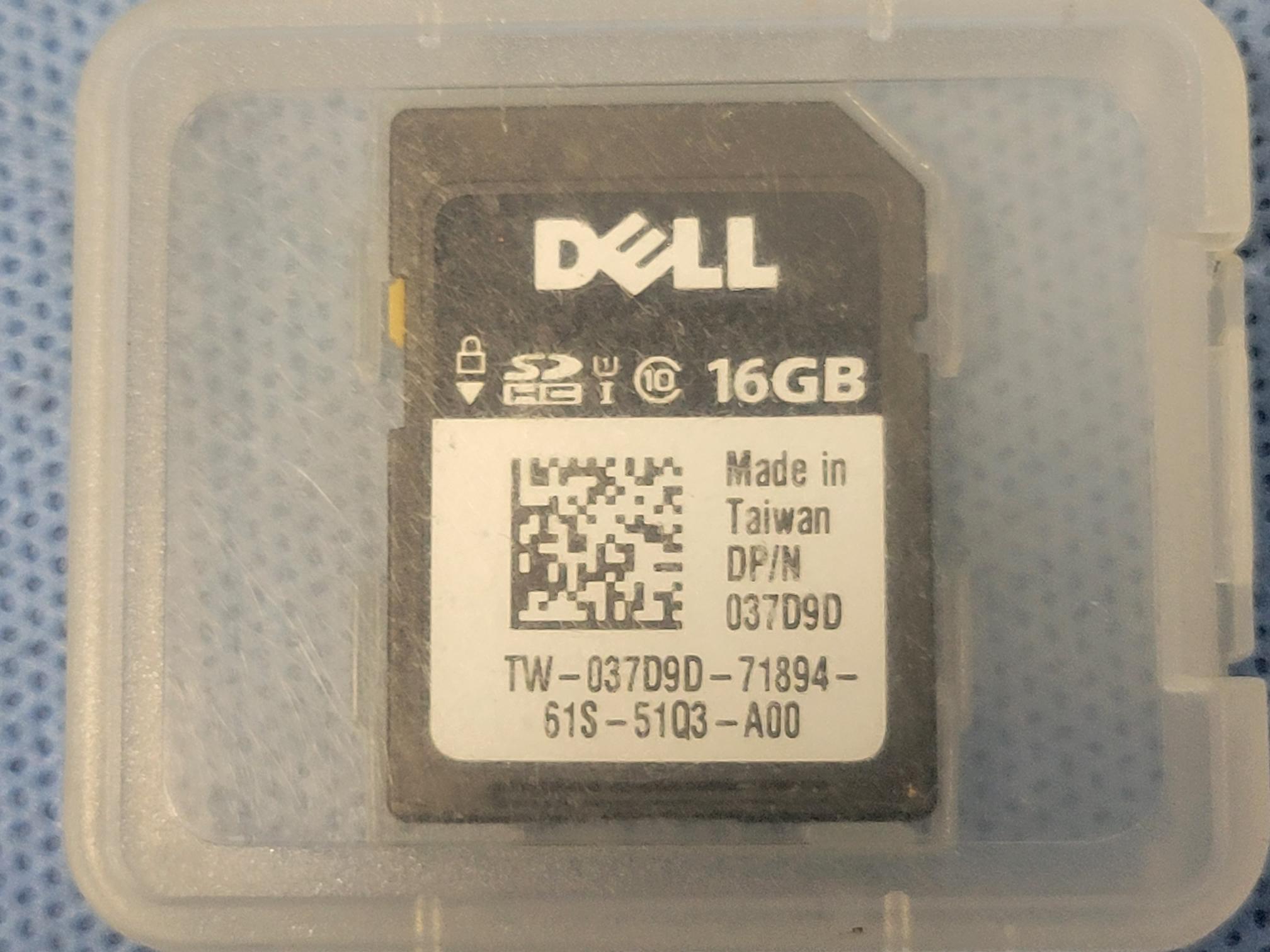 Dell 37D9D 16GB vFlash Class 10 HC Secure Digital SD Card