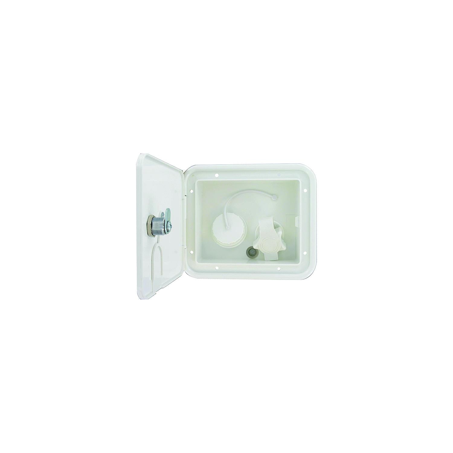 Valterra A01-2004VP Gravity Plastic City Water Inlet/Hatch, White, 1/2" Air Vent, Includes Hardware & Installation Tape