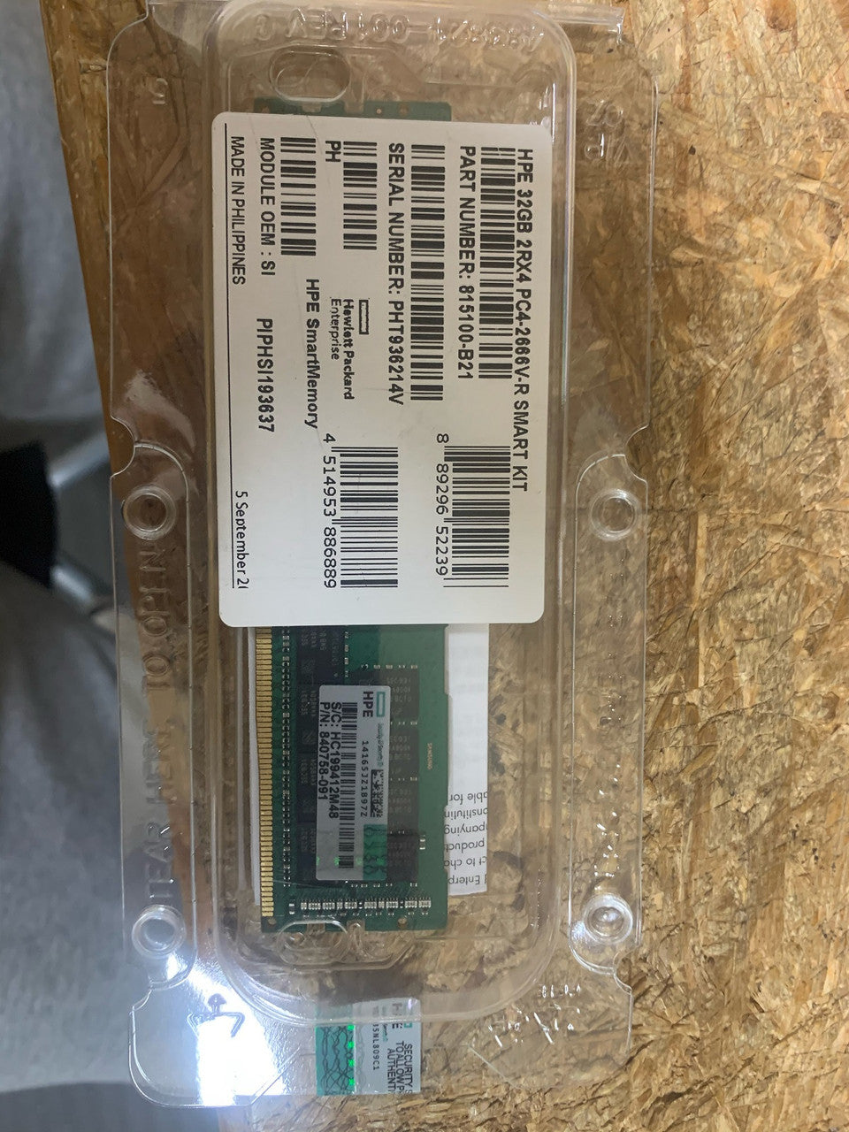 HPE 815100-B21 32GB 2666MHz 288Pin ECC Reg DDR4 SDRAM Memory for G10