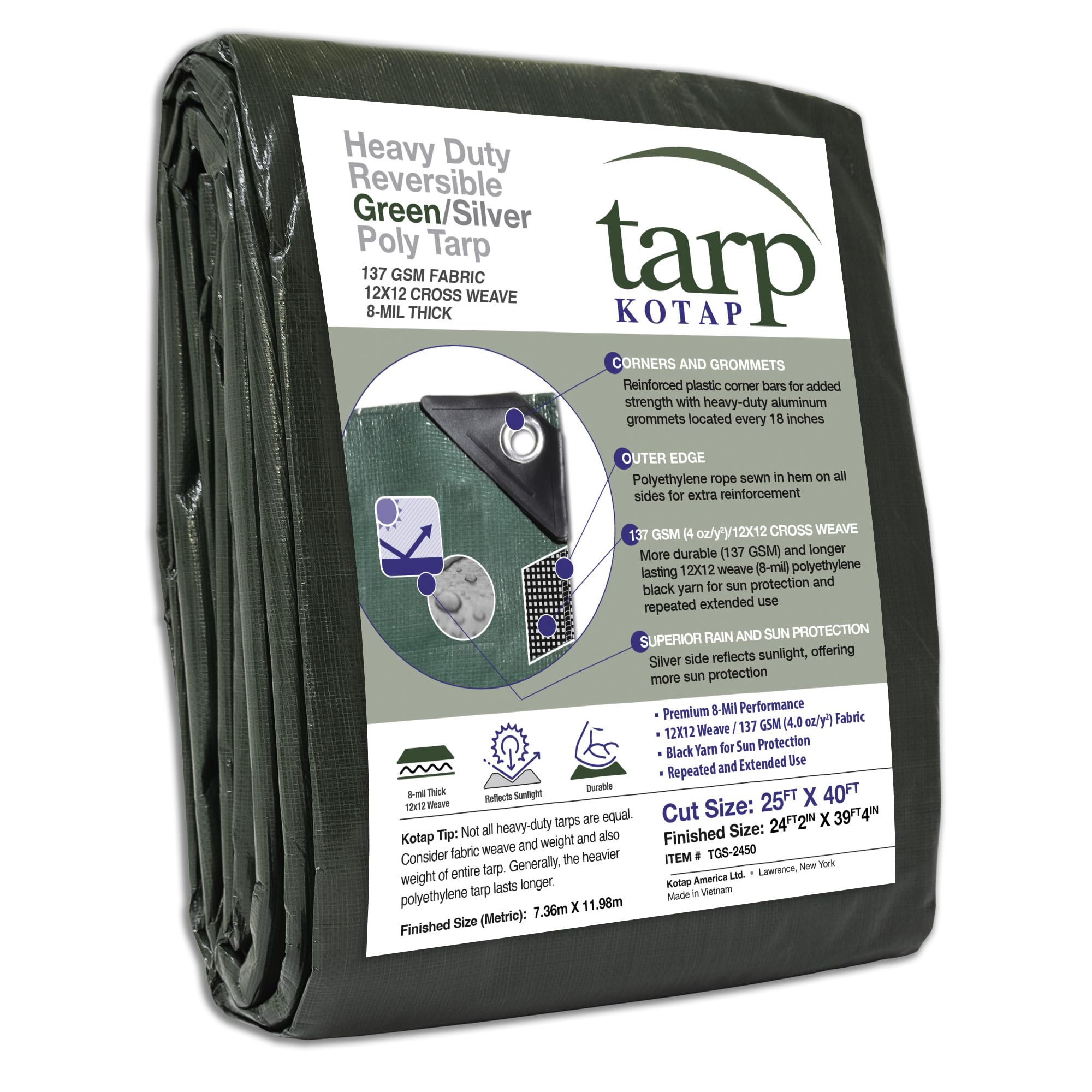 Seachoice TGS-2540 Tarp Green Poly 25' X 40'