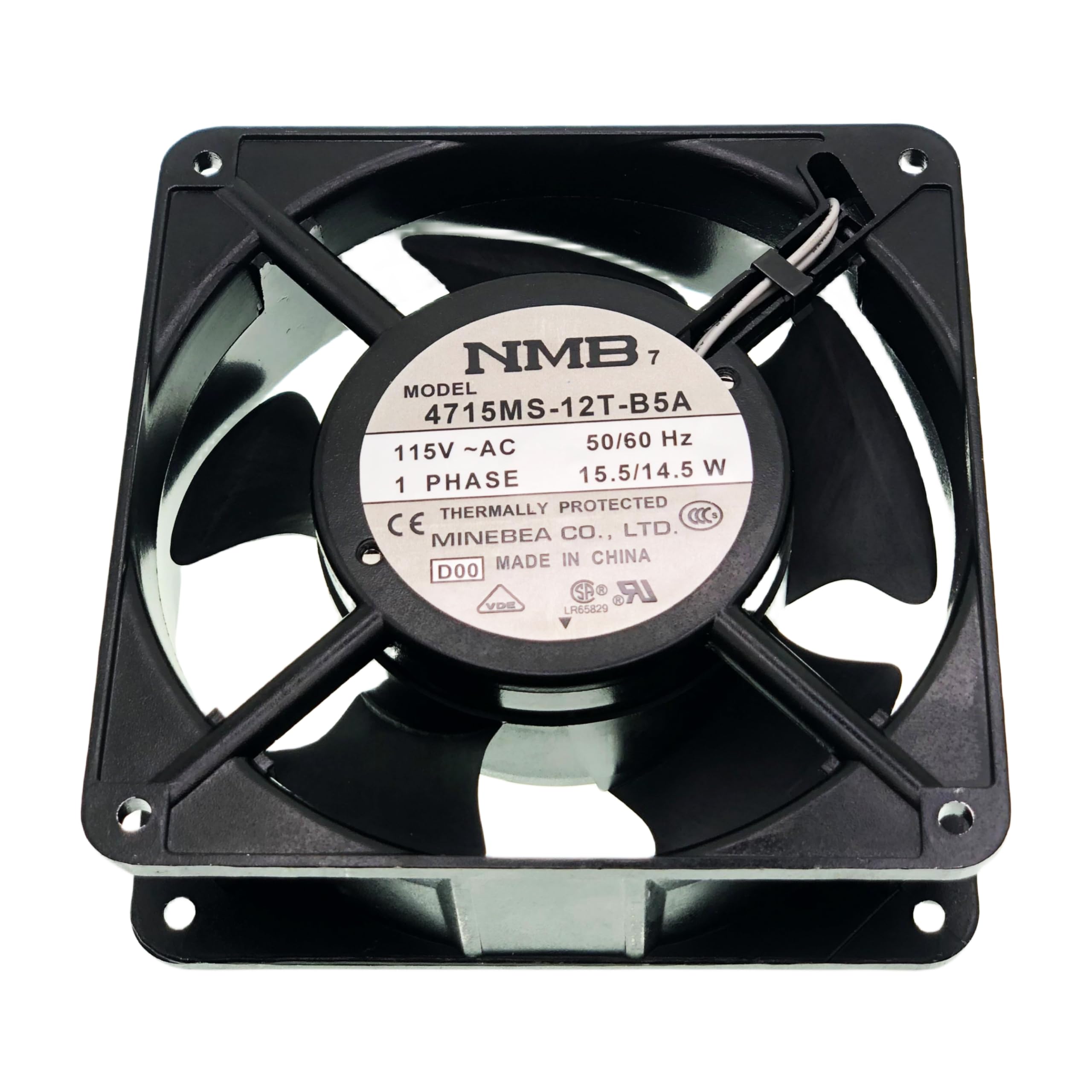 4715MS-12T-B5A BTH 2-pin Cooling Fan,AC115V 15.5/14.5W 120 ×120 ×38mm 12038 Cooling Fan