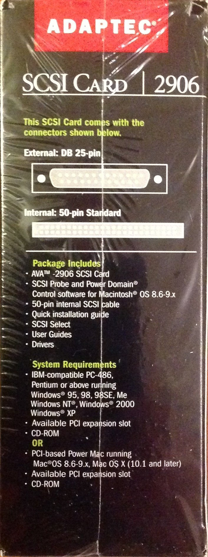 Adaptec 2906 SCSI PCI Kit with Windows and Mac Support