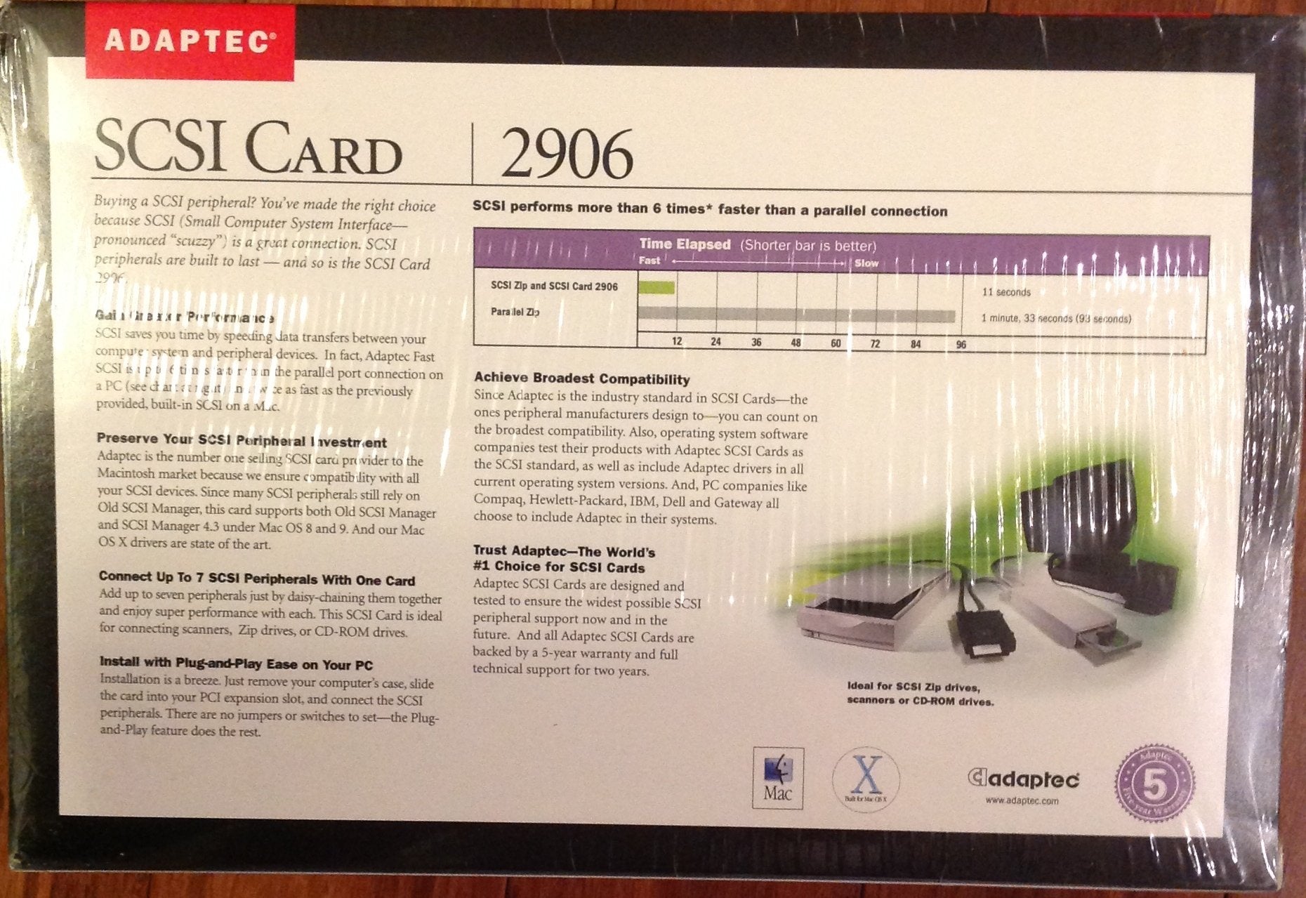 Adaptec 2906 SCSI PCI Kit with Windows and Mac Support