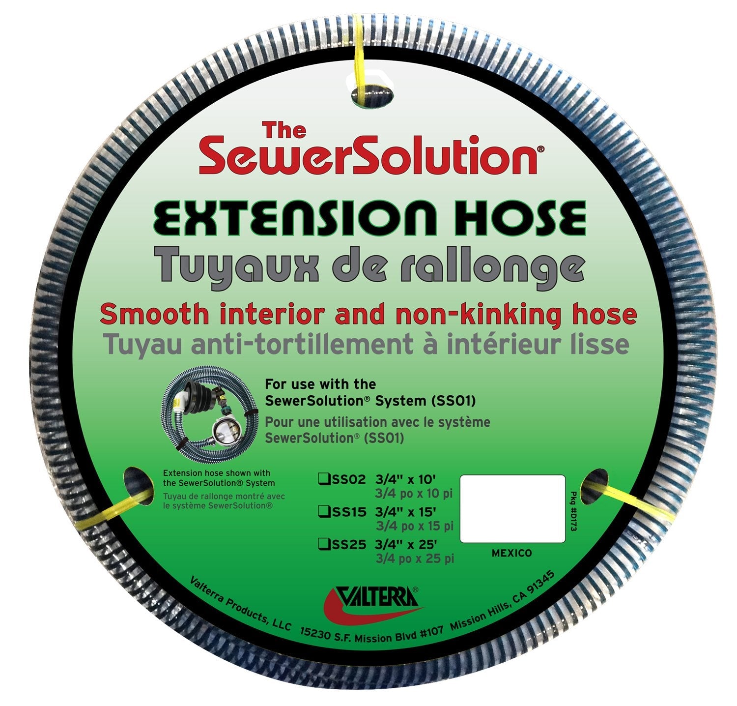 Valterra SS25 The SewerSolution System RV Waste Extension Hose