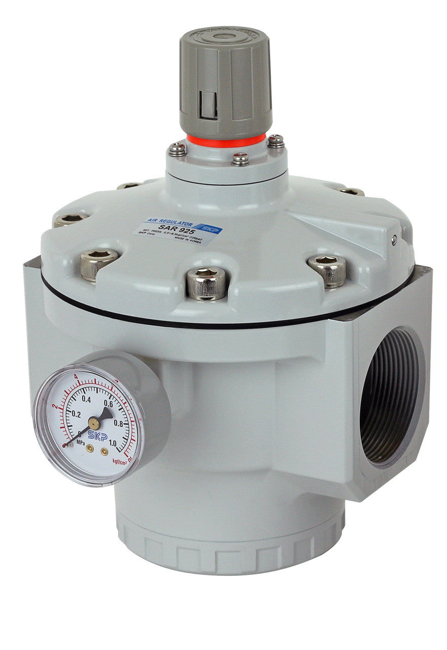 PneumaticPlus SAR925-N20G Air Pressure Regulator | 2" NPT | Internal Pilot | Gauge Included