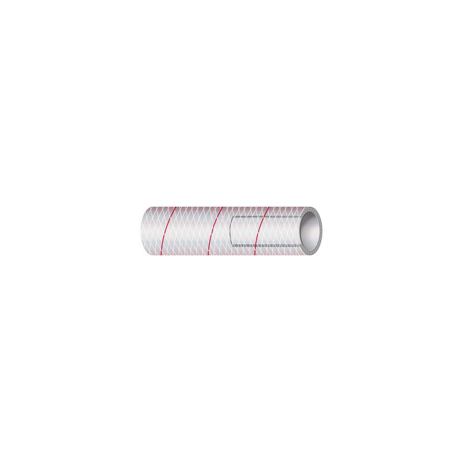 Shield 16-162-0345 Shields Marine Hose Clear Reinforced Series 162 PVC Tubing w/, Red Tracer