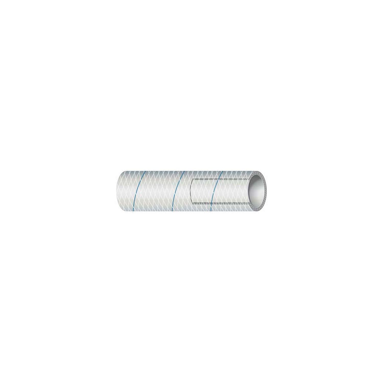 Shield 16-164-0345 Shields Marine Hose Clear Reinforced Series 164 PVC Tubing w/, Blue Tracer