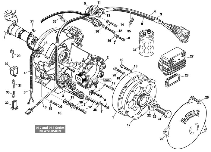 Rotax 912 | 914 Ul Engine Magneto - Generator | Pick Up | Rectifier Regulator