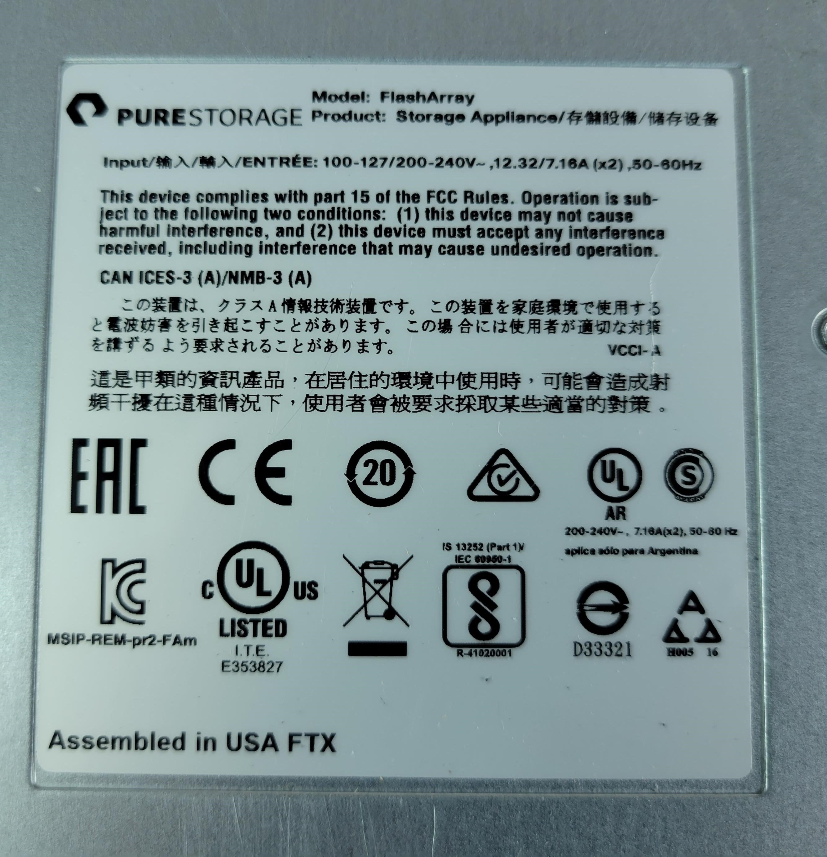 Pure Storage FA-M20 3U Storage Array