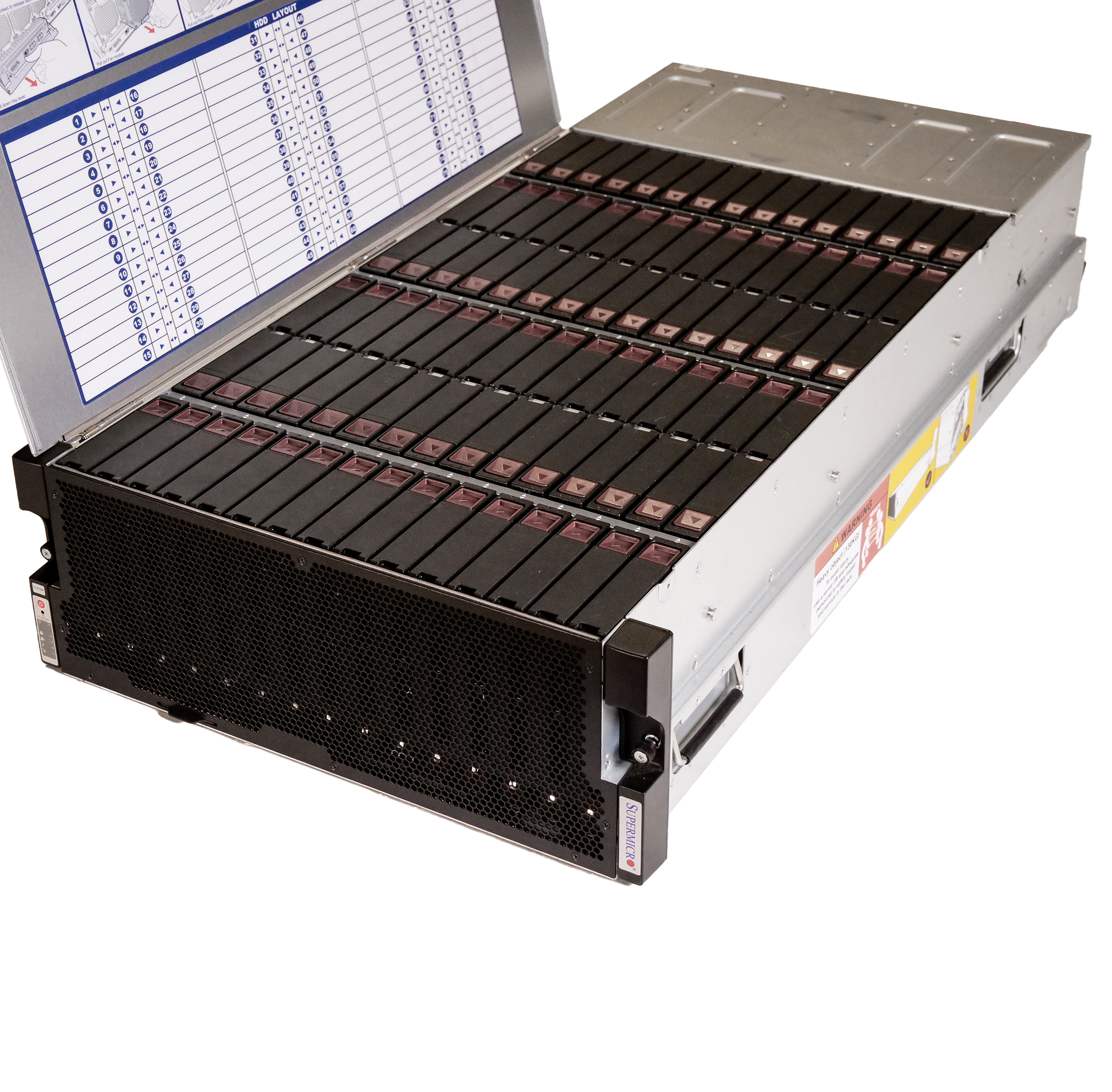 Supermicro SuperChassis 90-Bay SATA/SAS JBOD 4U Rackmount Top-Load Disk Shelf Storage Array 946ED-R2KJBOD | 90-Bay JBOD Enclosure | Up to 2.5PB (Refurbished)