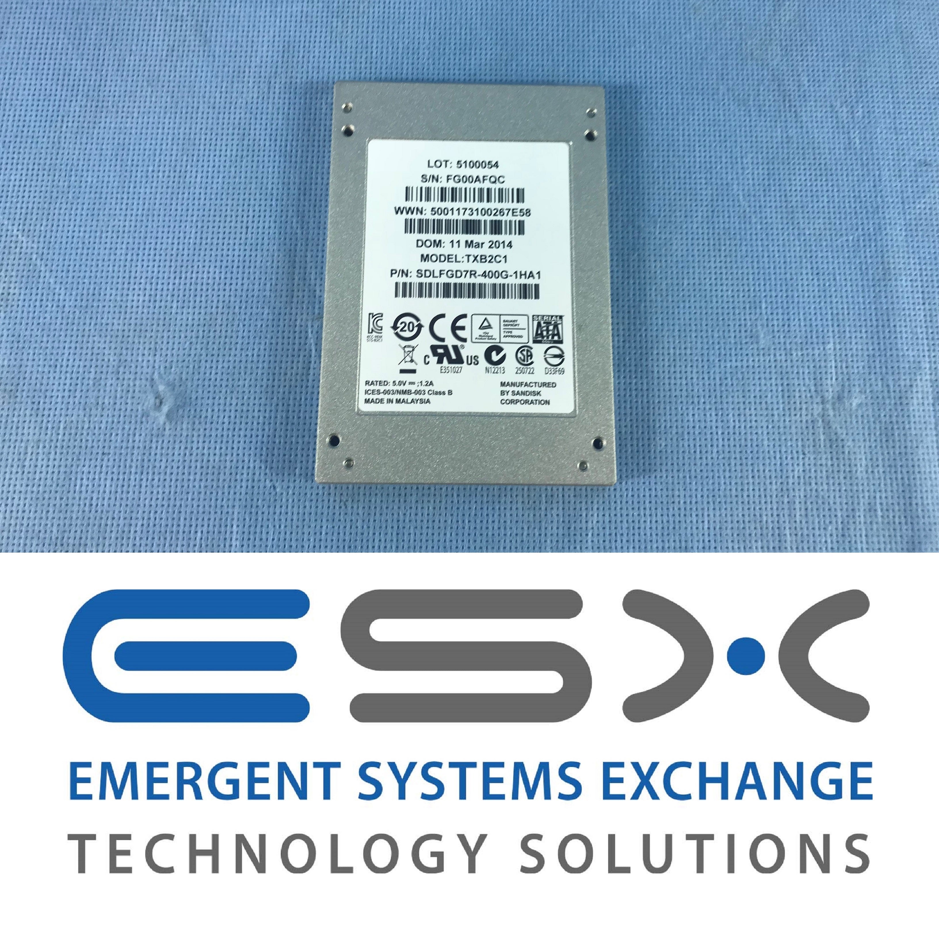 SanDisk CloudSpeed 1000e 400GB 6Gb/s 2.5" SATA SSD - SDLFGD7R-400G-1HA1 TXB2C1