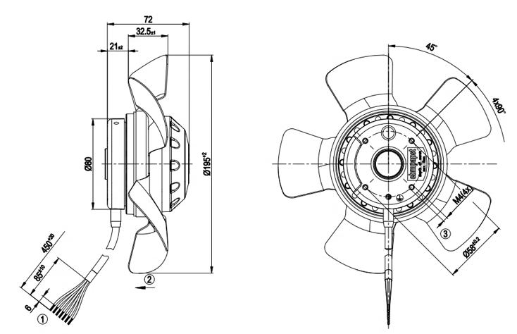 A2D200-AA02-16 ebm-papst AC AXIAL FAN