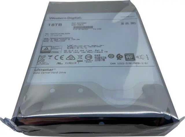 WD Ultrastar DC HC550 18TB Hard Drive 3.5" Internal 512MB 7200 RPM SAS 12Gb/s 512E SE P3 0F38353 (WUH721818AL5204