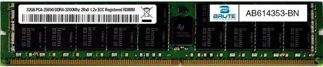 AB614353 - Dell Compatible 32GB PC4-25600 DDR4-3200Mhz 2Rx8 1.2v ECC Registered RDIMM