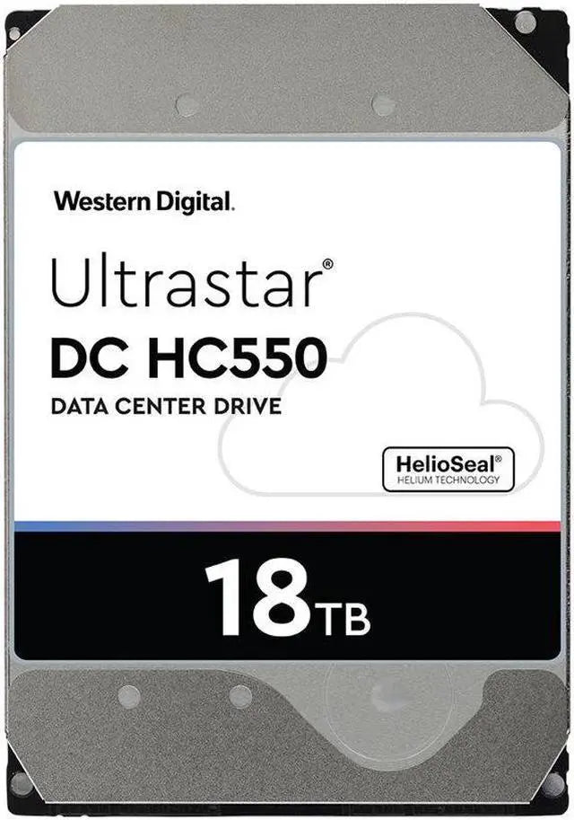 WD Ultrastar DC HC550 18TB Hard Drive 3.5" Internal 512MB 7200 RPM SAS 12Gb/s 512E SE P3 0F38353 (WUH721818AL5204