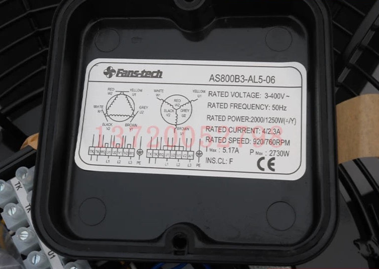 Fans-tech AS800B3-AL5-06 400V 1250W Cooling Fan