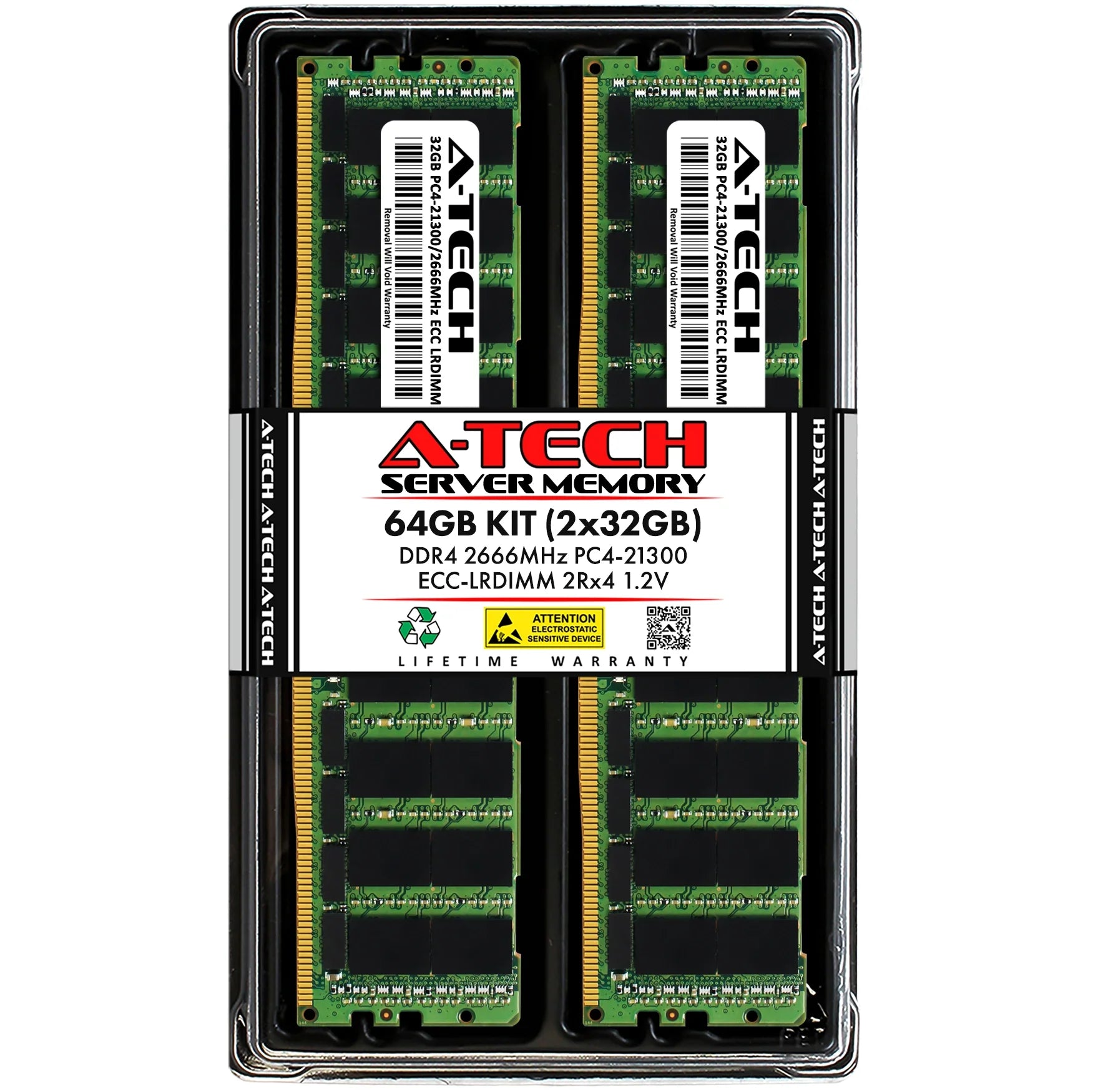 Dell PowerEdge R6415 Memory RAM | 64GB Kit (2x32GB) 2Rx4 DDR4 2666MHz (PC4-21300) LRDIMM