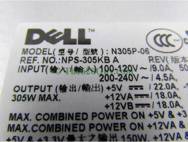 Optiplex 740 MT 305W ATX12V Desktop Power Supply N305P-06 NPS-305KB A C248C
