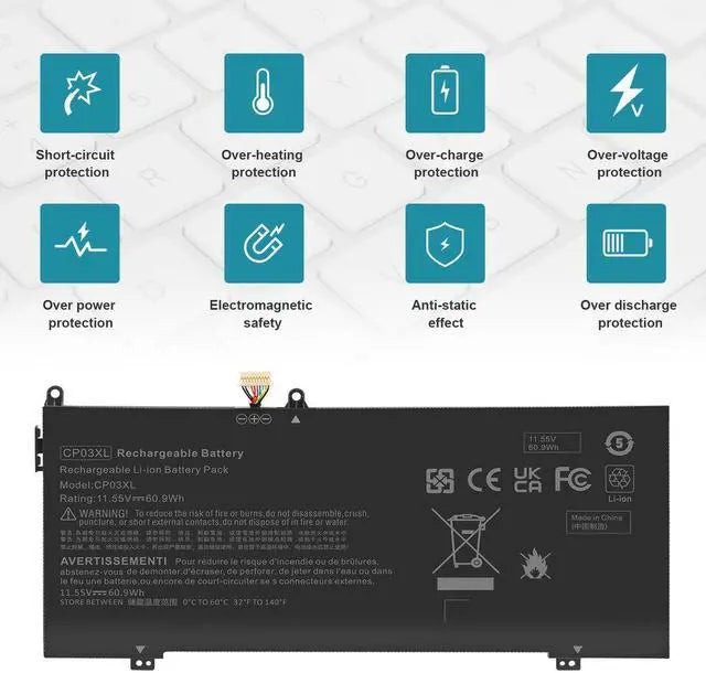 Alt view image 3 of 5 - 11.55V Battery for HP CP03XL CPO3XL CP03060XL HSTNN-LB8E 929066-421 929072-855 HSTNN-LB8