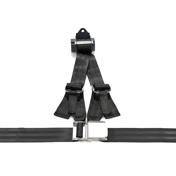 Crew 4-Pt Rotary Assembly, Permanent Right Locking Side Adjusters On Harness & Lap Belt Gray