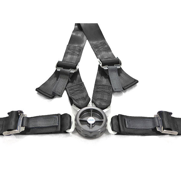 Crew 4-Pt Rotary Assembly, Permanent Right Locking Side Adjusters On Harness & Lap Belt Black