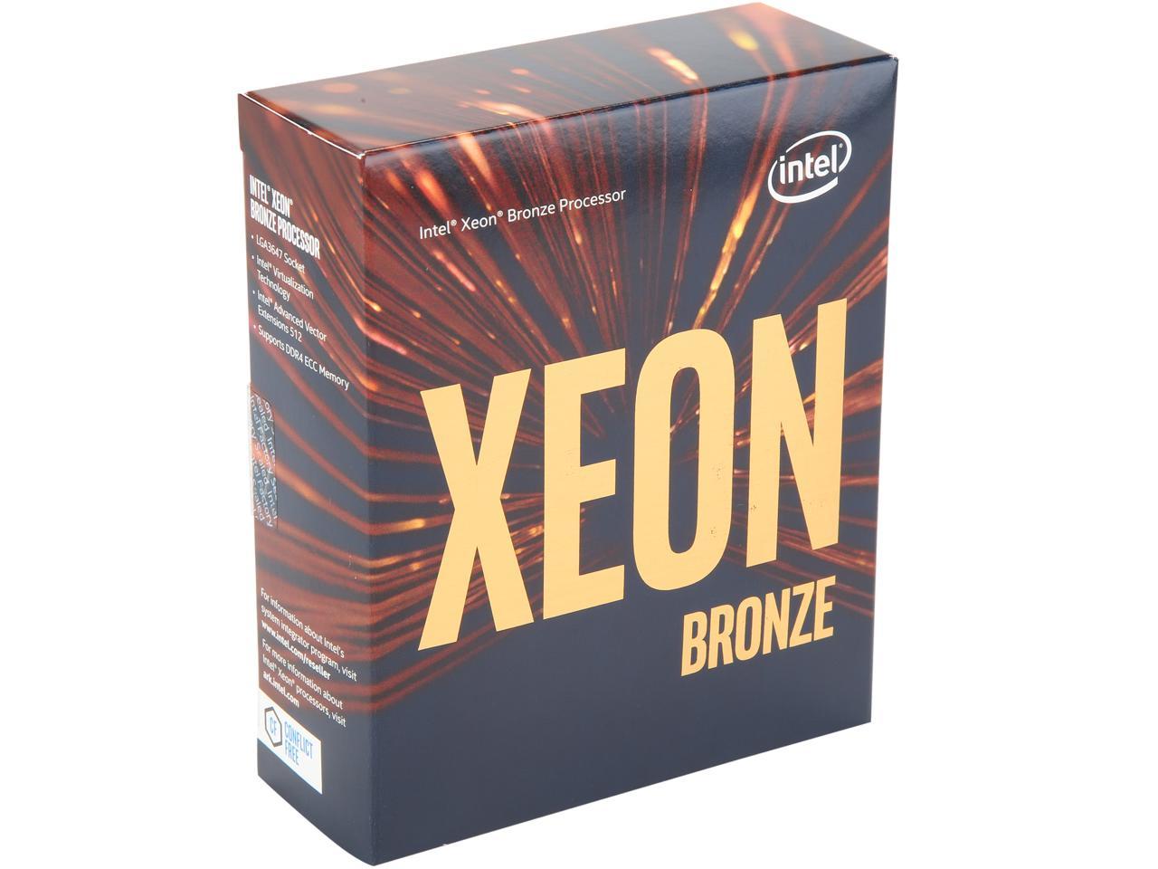 Intel Xeon Bronze 3106 (BOXED) Scalable SkyLake 8-Core1.7 GHz Socket LGA 3647 85W (SR3GL) Server Processor BX806733106 Retail Box