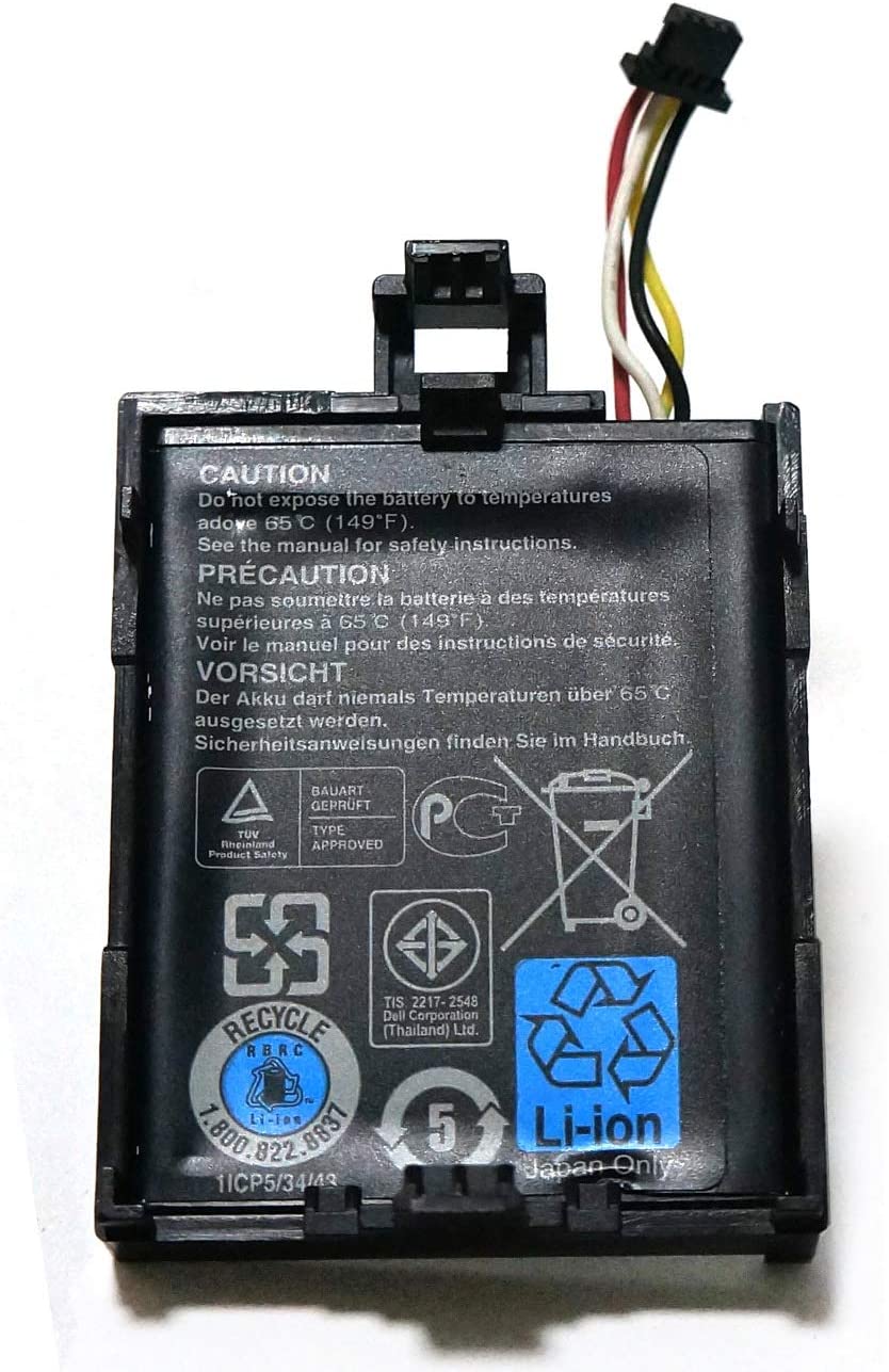 Bateria T40JJ Raid Controller Batería 70K80 H132V para Dell Perc H710 H710P H810 PowerEdge M620 R320 R420 R520 R620 R720 R820 T110 II T420 070K80 0H132V 0T40JJ - 3.6V 1.6Wh/460mAh